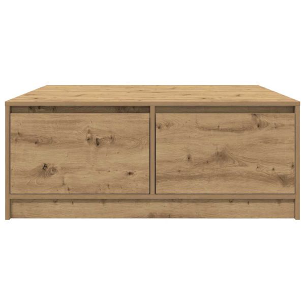 Масичка за кафе с чекмеджета дъб артизан 100x100x40 см