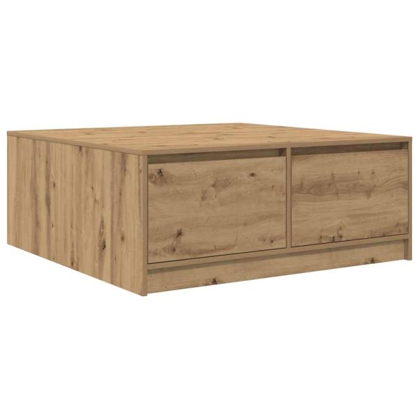 Масичка за кафе с чекмеджета дъб артизан 100x100x40 см