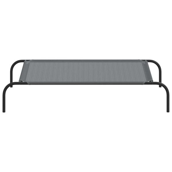 Повдигнато легло за кучета сиво 110x65x20 cm Текстилен стомана
