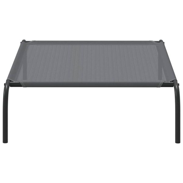 Повдигнато легло за кучета сиво 110x65x20 cm Текстилен стомана