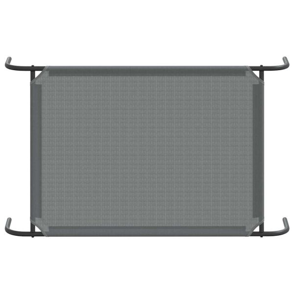 Повдигнато легло за кучета сиво 110x65x20 cm Текстилен стомана