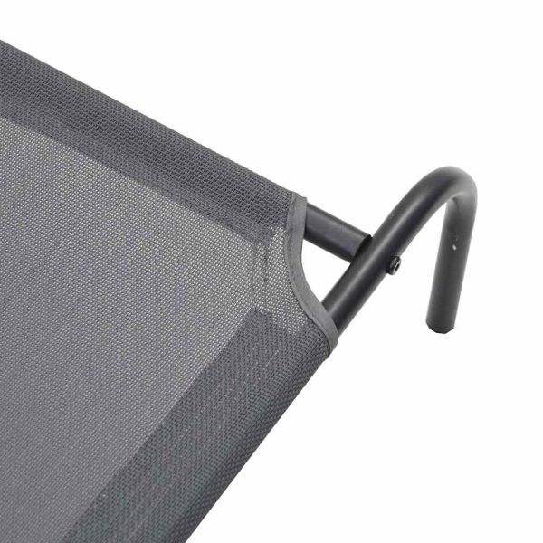 Повдигнато легло за кучета сиво 110x65x20 cm Текстилен стомана