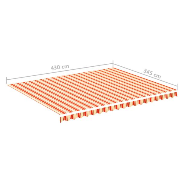 Резервен плат за тента, жълто и оранжево, 4,5x3,5 м, полиестер