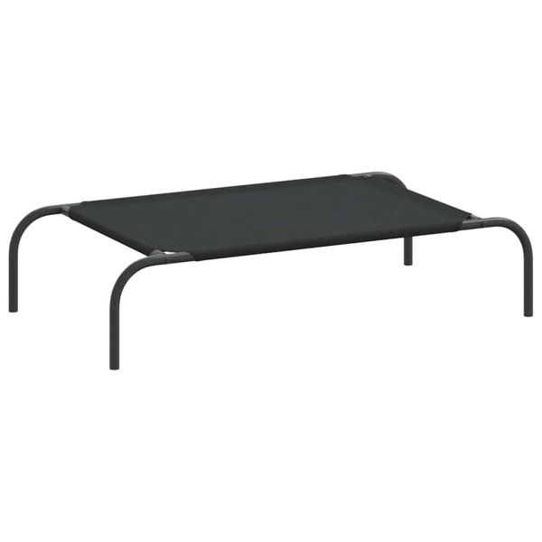 Повдигнато легло за кучета черно 90x50x20 cm Оксфорд плат