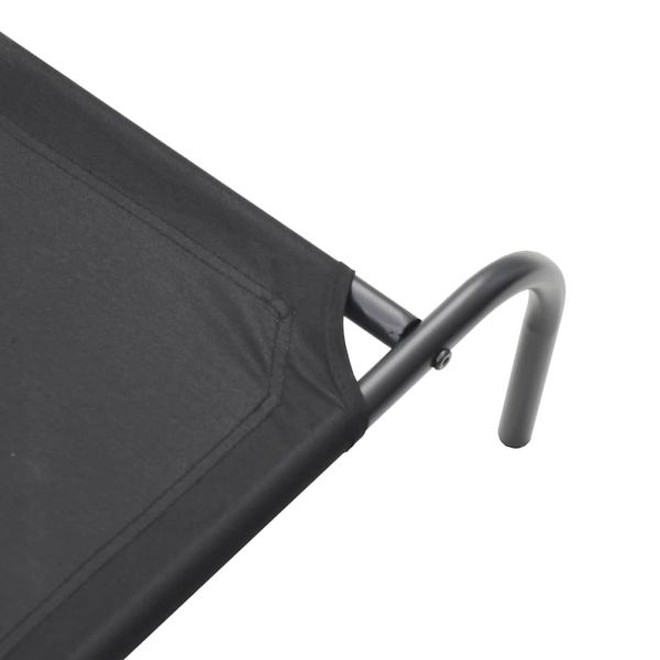 Повдигнато легло за кучета черно 90x50x20 cm Оксфорд плат