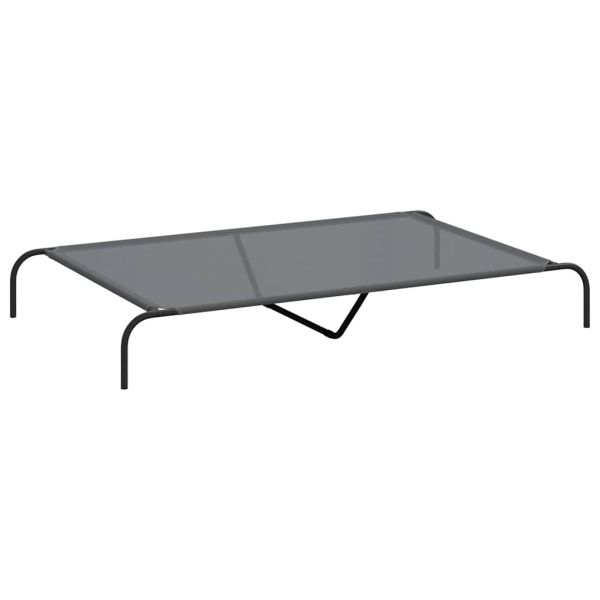 Повдигнато легло за кучета сиво 150x90x20 cm Текстилен стомана
