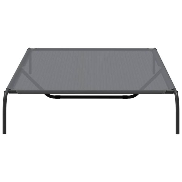 Повдигнато легло за кучета сиво 150x90x20 cm Текстилен стомана