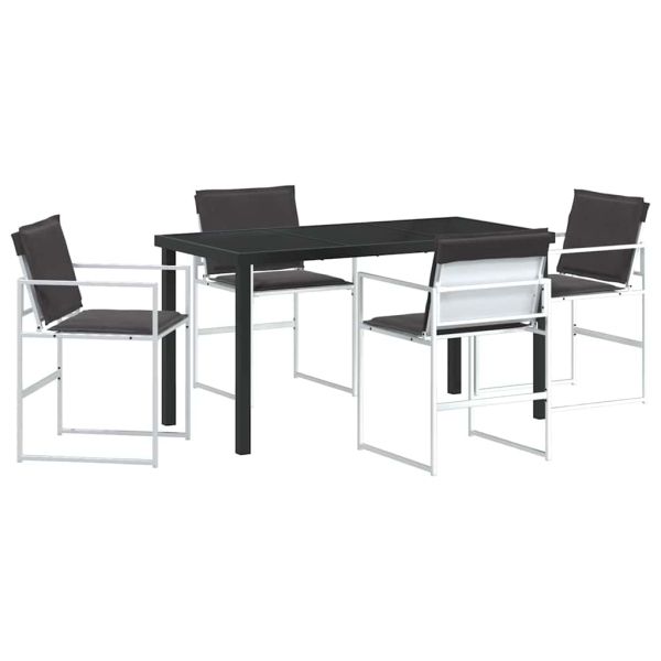Комплект за хранене в градината 5 pcs Бяло 140 x 70 x 73 cm