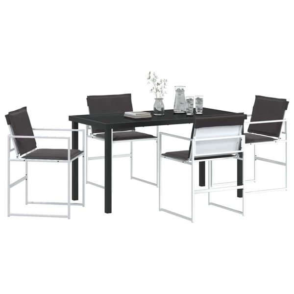 Комплект за хранене в градината 5 pcs Бяло 140 x 70 x 73 cm