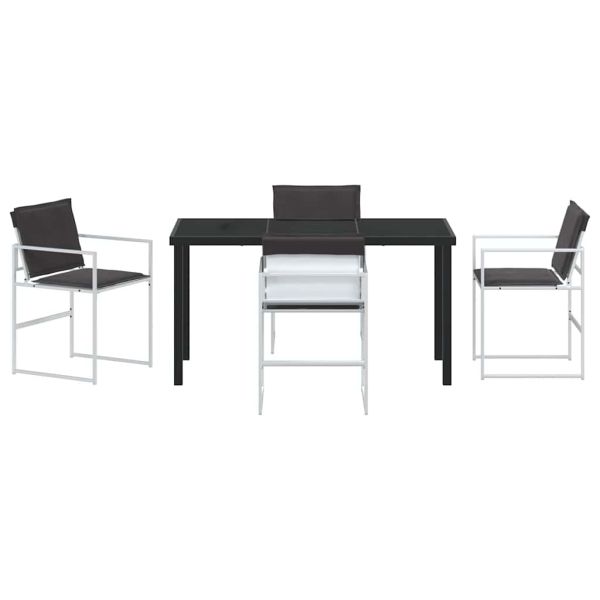 Комплект за хранене в градината 5 pcs Бяло 140 x 70 x 73 cm