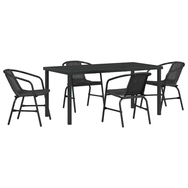 Комплект за хранене в градината 5 pcs Черно