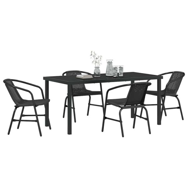Комплект за хранене в градината 5 pcs Черно