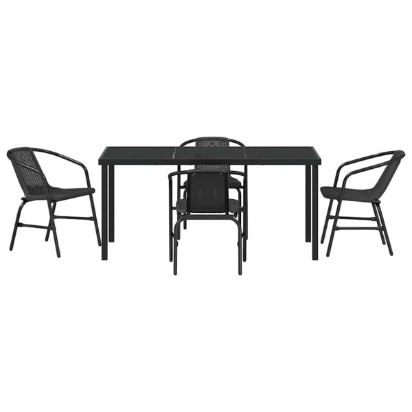 Комплект за хранене в градината 5 pcs Черно