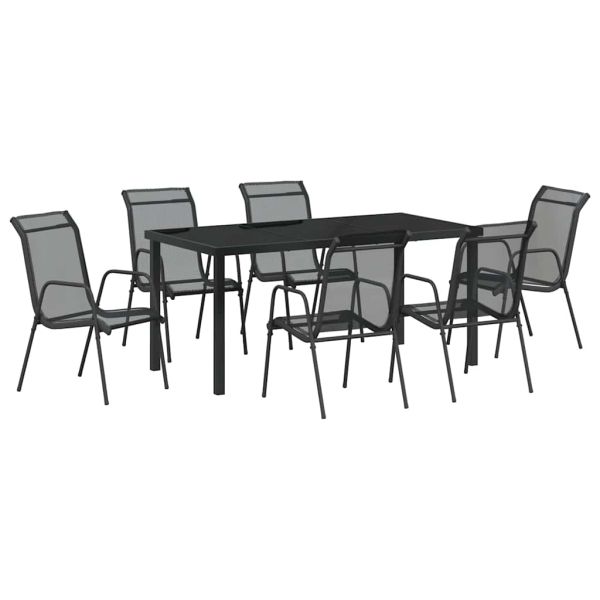 Комплект за хранене в градината 7 pcs Черно