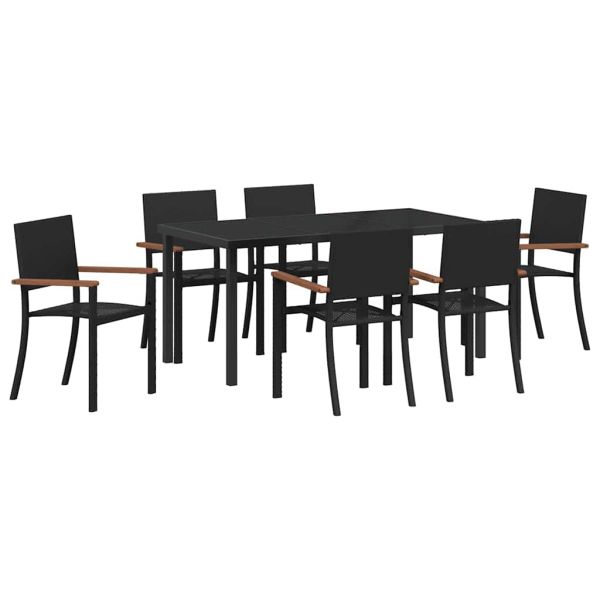Комплект за хранене в градината 7 pcs Черно