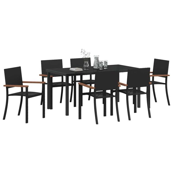 Комплект за хранене в градината 7 pcs Черно