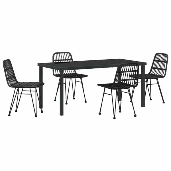 Комплект за хранене в градината 5 pcs Черно