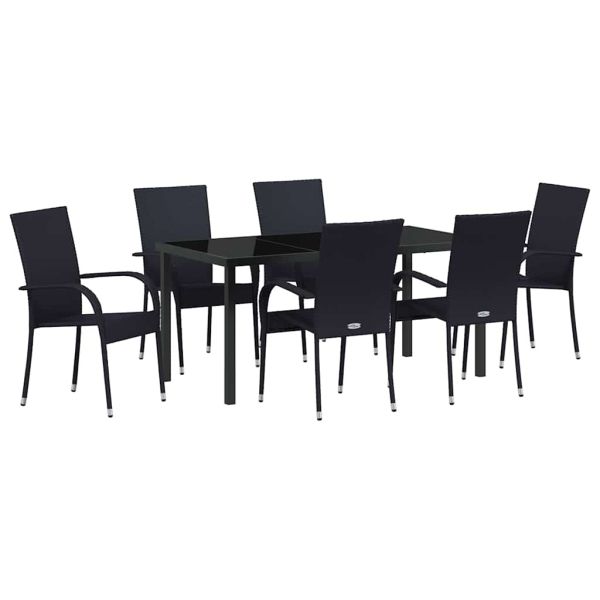Комплект за хранене в градината 7 pcs Черно