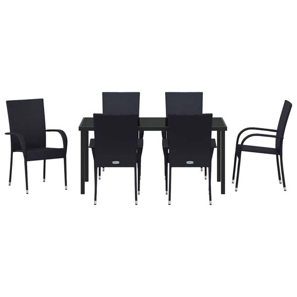 Комплект за хранене в градината 7 pcs Черно