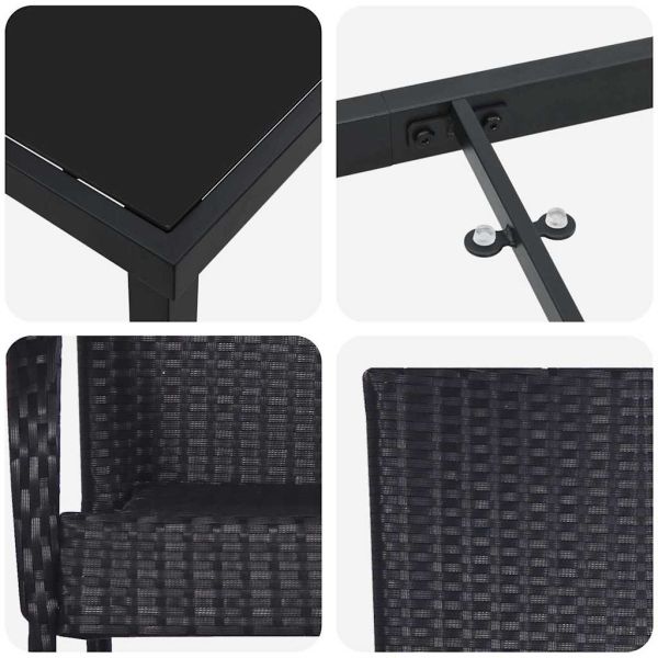 Комплект за хранене в градината 7 pcs Черно