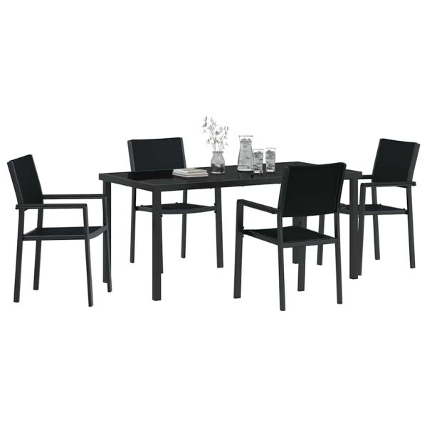 Комплект за хранене в градината 5 pcs Черно