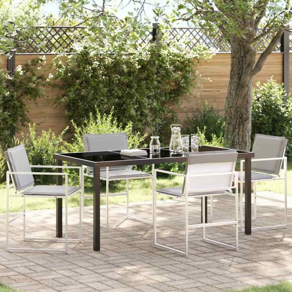 Комплект за хранене в градината 5 pcs Бяло 160 x 80 x 73 см