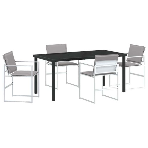Комплект за хранене в градината 5 pcs Бяло 160 x 80 x 73 см