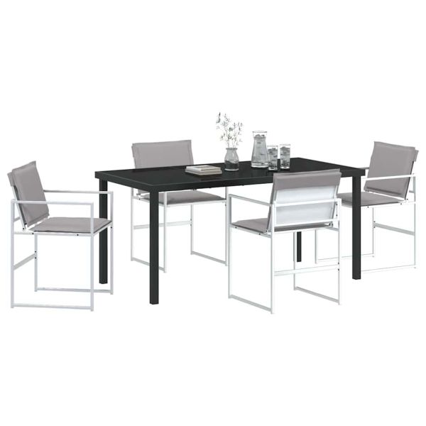 Комплект за хранене в градината 5 pcs Бяло 160 x 80 x 73 см