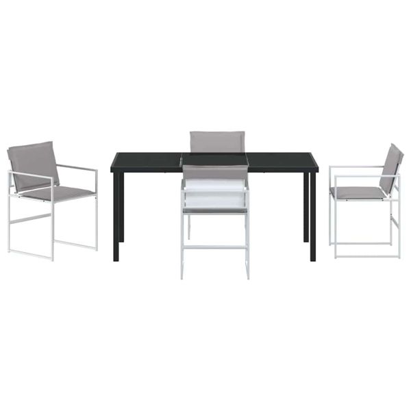 Комплект за хранене в градината 5 pcs Бяло 160 x 80 x 73 см