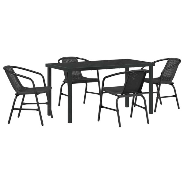 Комплект за хранене в градината 5 pcs Черно