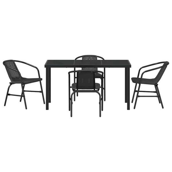 Комплект за хранене в градината 5 pcs Черно