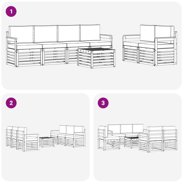 Комплект дивани за открито 7 pcs Бяло и антрацит Полиестер