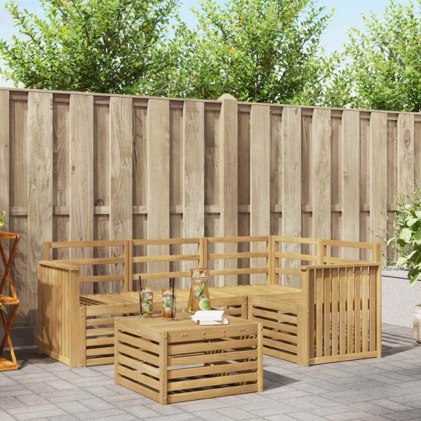 Комплект дивани за открито 5 pcs Бяло 59 x 59 x 37 см