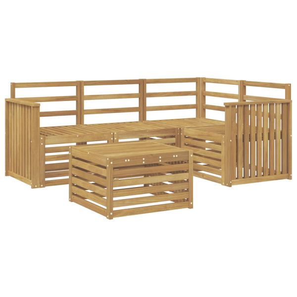 Комплект дивани за открито 5 pcs Бяло 59 x 59 x 37 см
