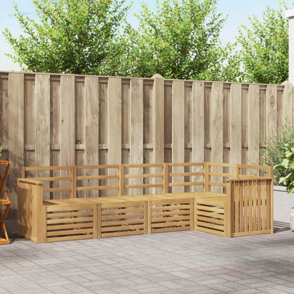 Комплект дивани за открито 5 pcs Бяло 247 x 128,5 x 73 см
