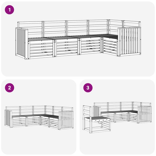 Комплект дивани за открито 5 pcs Бяло 247 x 128,5 x 73 см