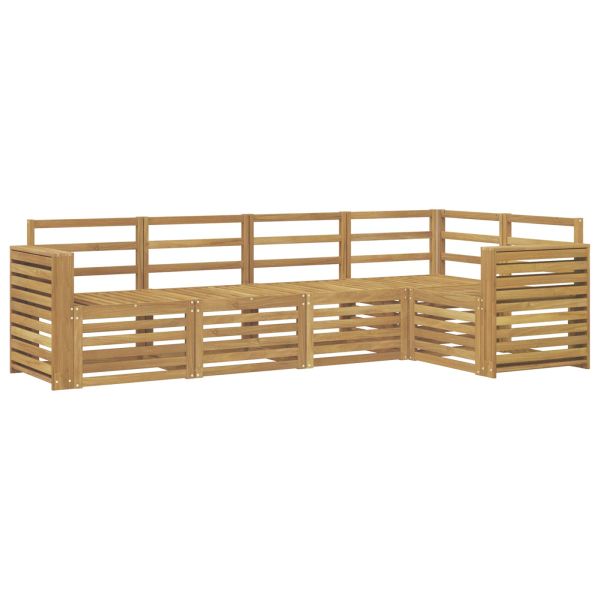 Комплект дивани за открито 5 pcs Бяло 251 x 132,5 x 73 см