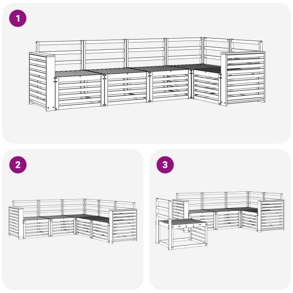 Комплект дивани за открито 5 pcs Бяло 251 x 132,5 x 73 см