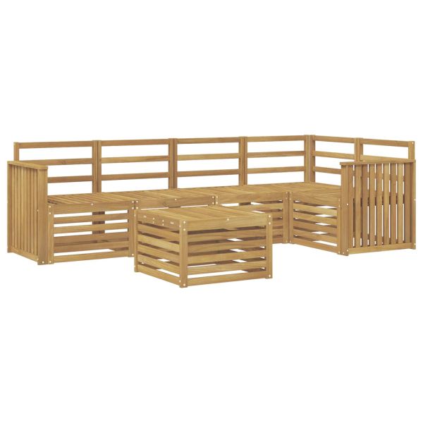 Комплект дивани за открито 6 pcs Бяло 59 x 59 x 37 см