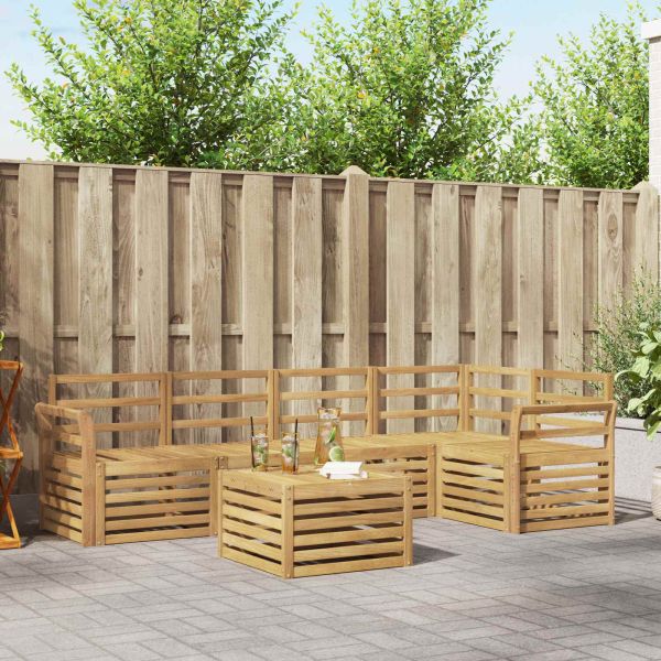 Комплект дивани за открито 6 pcs Бяло 59 x 59 x 37 см