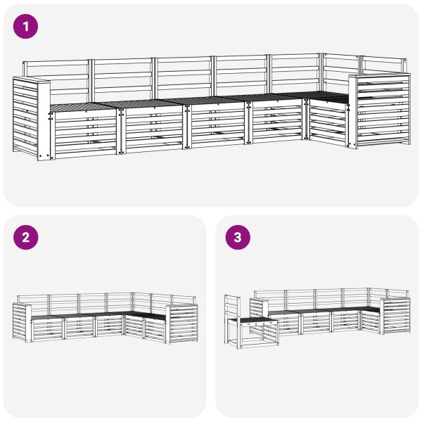Комплект дивани за открито 6 pcs Бяло 310 x 132,5 x 73 см