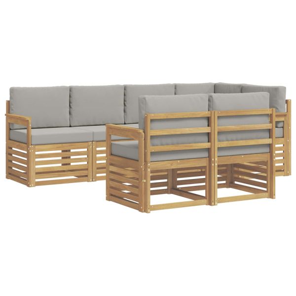 Комплект дивани за открито 7 pcs Бяло и светлосиво