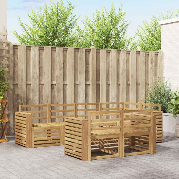 Комплект дивани за открито 7 pcs Бяло 251 x 132,5 x 73 см