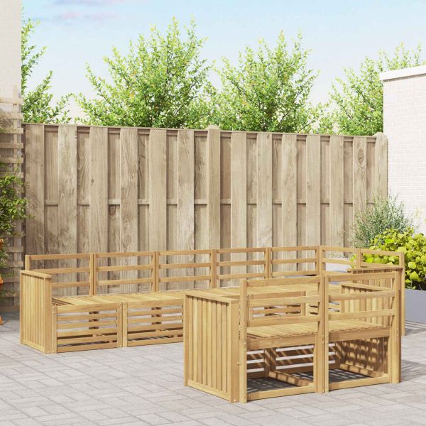 Комплект дивани за открито 8 pcs Бяло 306 x 128,5 x 73 см