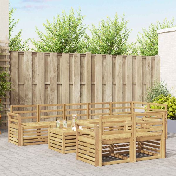 Комплект дивани за открито 9 pcs Бяло 59 x 59 x 37 см