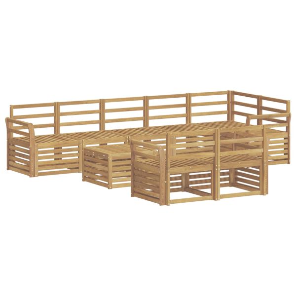 Комплект дивани за открито 9 pcs Бяло 59 x 59 x 37 см