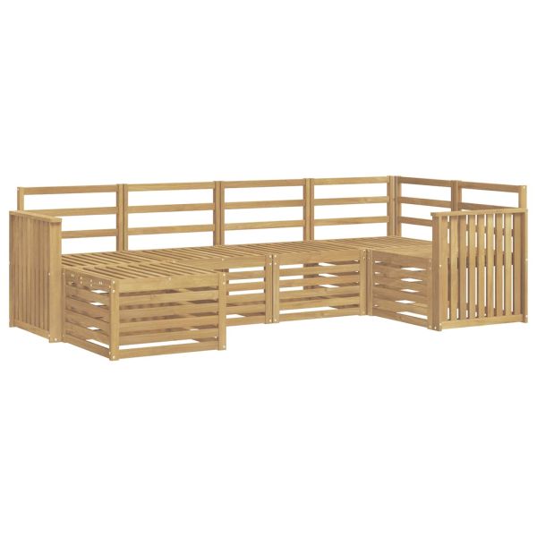 Комплект дивани за открито 6 pcs Бяло Полиестер