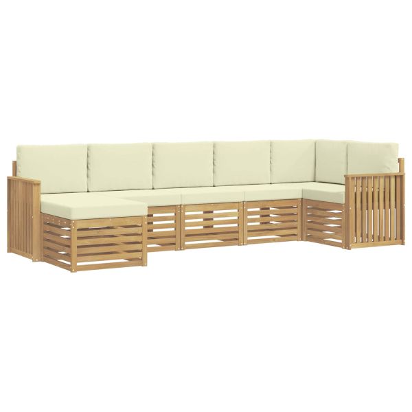 Комплект дивани за открито 7 pcs Бяло и кремаво