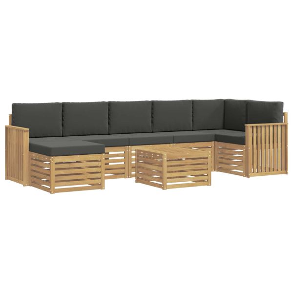 Комплект дивани за открито 8 pcs Бяло и антрацит