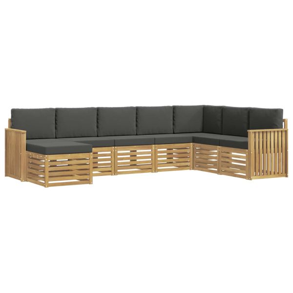 Комплект дивани за открито 8 pcs Бяло и антрацит